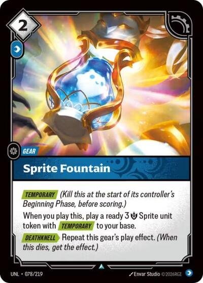 Riftbound card: Sprite Fountain 078/219 from Unleashed (Uncommon), front of card