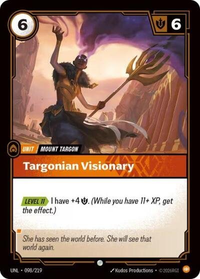 Riftbound card: Targonian Visionary 098/219 from Unleashed (Common), front of card