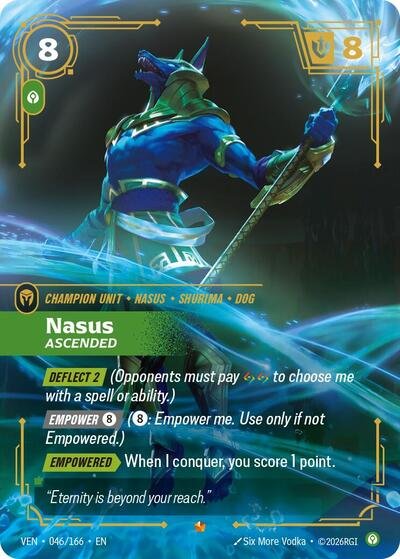 Riftbound card: Nasus 046/166 from Vendetta (Epic), front of card