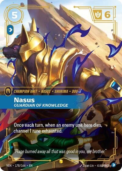 Riftbound card: Nasus 178/166 from Vendetta (Showcase), front of card