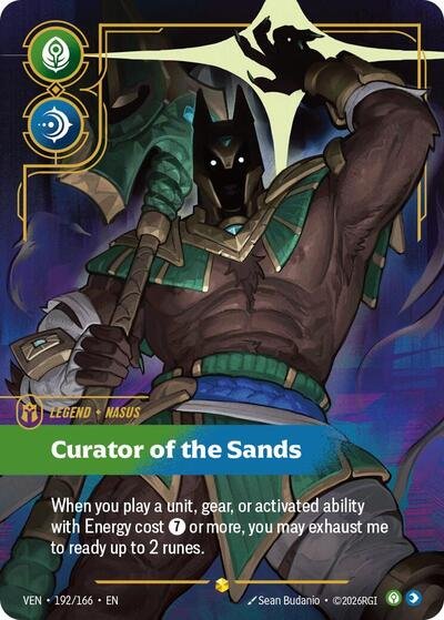 Riftbound card: Nasus 192/166 from Vendetta (Showcase), front of card