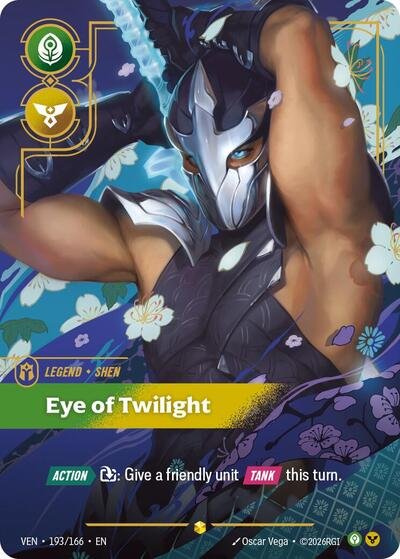 Riftbound card: Shen 193/166 from Vendetta (Showcase), front of card