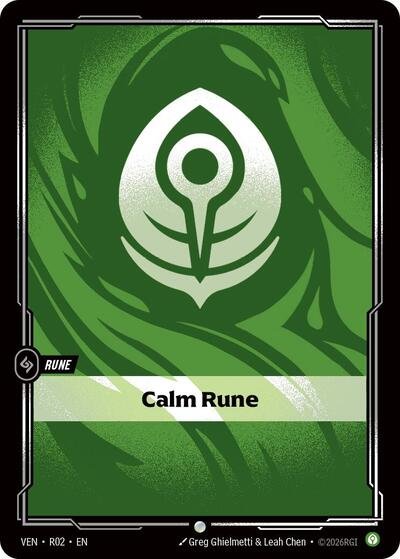 Riftbound card: R02 Calm Rune from Vendetta (Common), front of card