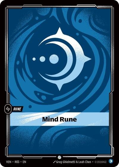 Riftbound card: R03 Mind Rune from Vendetta (Common), front of card