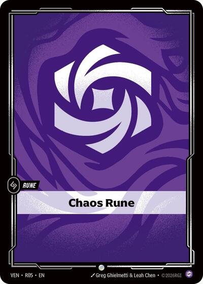 Riftbound card: R05 Chaos Rune from Vendetta (Common), front of card