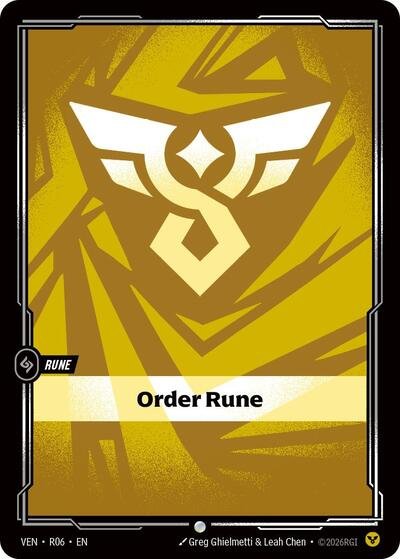 Riftbound card: R06 Order Rune from Vendetta (Common), front of card