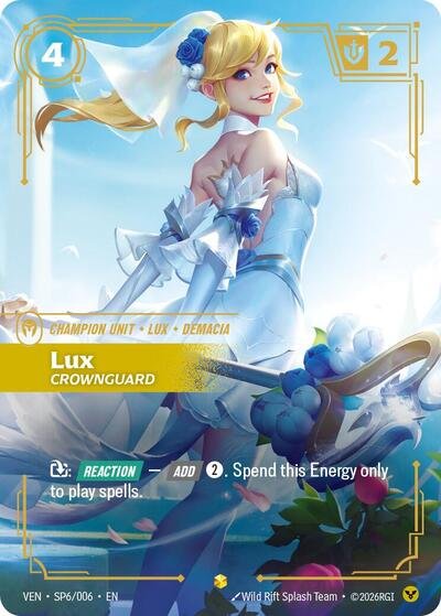 Riftbound card: Lux SP6/006 from Vendetta (Showcase), front of card