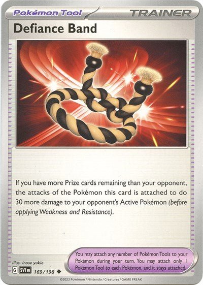 Pokémon card: Defiance Band 169/198 from Scarlet & Violet base set (Uncommon), front of card
