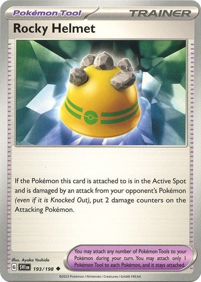 Pokémon card: Rocky Helmet 193/198 from Scarlet & Violet base set (Uncommon), front of card