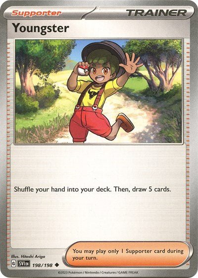 Pokémon card: Youngster 198/198 from Scarlet & Violet base set (Uncommon), front of card