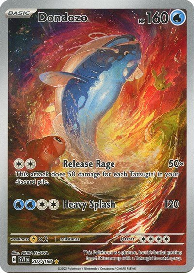 Pokémon card: Dondozo 207/198 from Scarlet & Violet base set (Illustration Rare), Water type, front of card