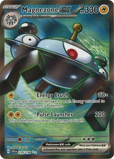 Pokémon card: Magnezone ex 226/198 from Scarlet & Violet base set (Ultra Rare), Lightning type, front of card