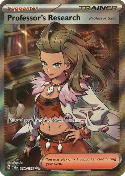 Pokémon card: Professor's Research [Professor Sada] 240/198 from Scarlet & Violet base set (Ultra Rare), front of card