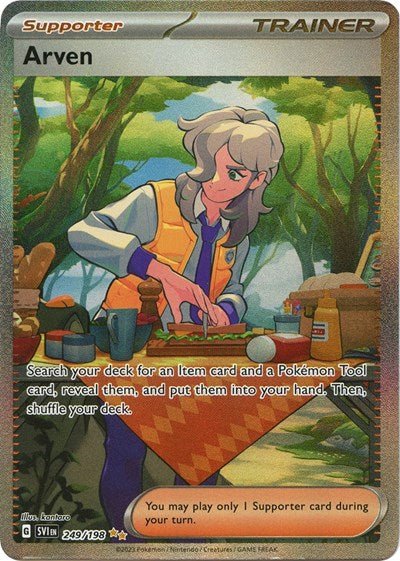 Pokémon card: Arven 249/198 from Scarlet & Violet base set (Special Illustration Rare), front of card