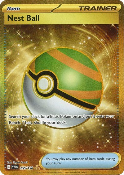 Pokémon card: Nest Ball 255/198 from Scarlet & Violet base set (Hyper Rare), front of card