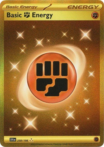 Pokémon card: Basic Fighting Energy 258/198 from Scarlet & Violet base set (Hyper Rare), front of card