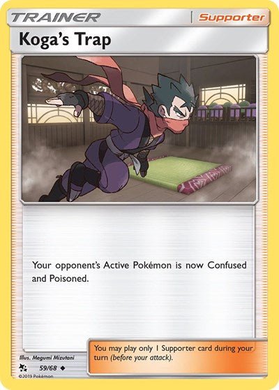 Pokémon card: Koga's Trap 059/068 from Hidden Fates (Uncommon), front of card