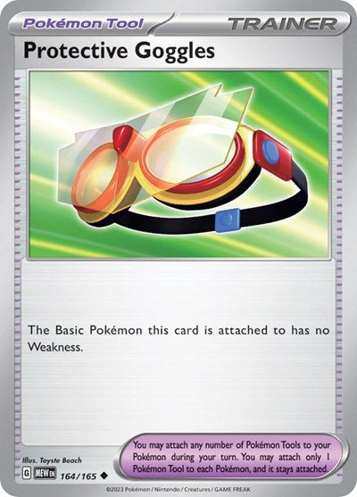 Pokémon card: Protective Goggles 164/165 from 151 (SV2a) (Uncommon), front of card