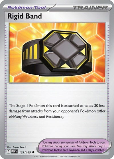 Pokémon card: Rigid Band 165/165 from 151 (SV2a) (Uncommon), front of card