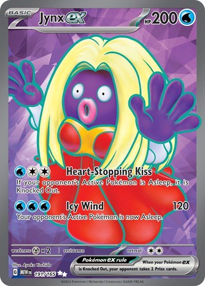 Pokémon card: Jynx ex 191/165 from 151 (SV2a) (Ultra Rare), Water type, front of card