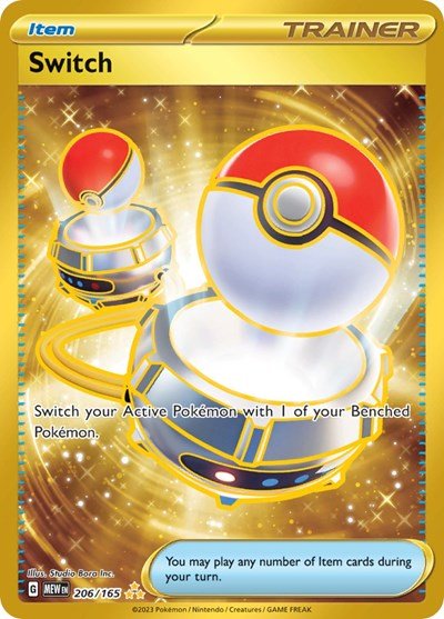 Pokémon card: Switch 206/165 from 151 (SV2a) (Hyper Rare), front of card