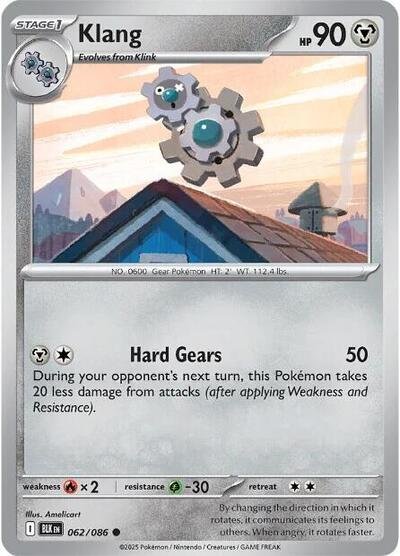 Pokémon card: Klang (Master Ball Pattern) 062/086 from Black Bolt (Common), Metal type, front of card