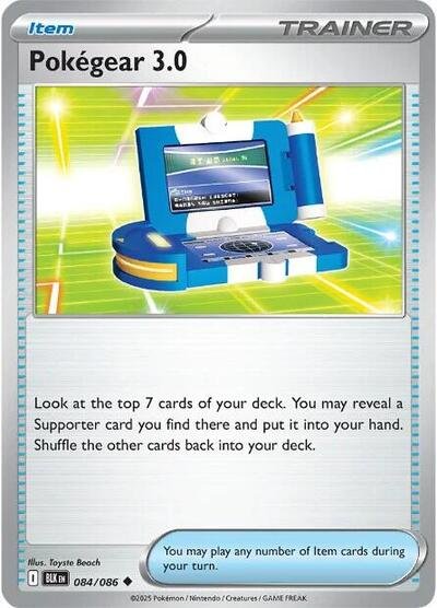 Pokémon card: Pokegear 3.0 (Poke Ball Pattern) 084/086 from Black Bolt (Uncommon), front of card