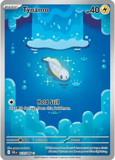 Pokémon card: Tynamo 113/086 from Black Bolt (Illustration Rare), Lightning type, front of card