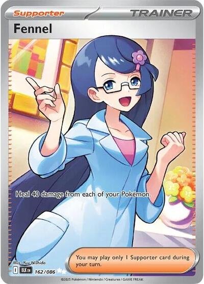 Pokémon card: Fennel 162/086 from Black Bolt (Ultra Rare), front of card