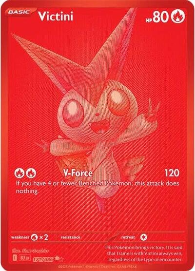 Pokémon card: Victini 171/086 from Black Bolt (Black White Rare), Fire type, front of card