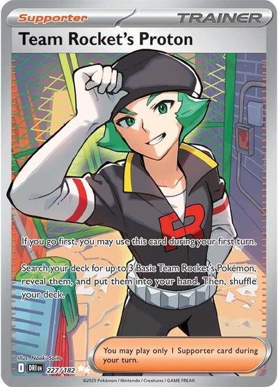Pokémon card: Team Rocket's Proton 227/182 from Destined Rivals (Ultra Rare), front of card