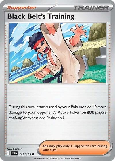 Pokémon card: Black Belt's Training 143/159 from Journey Together (Common), front of card