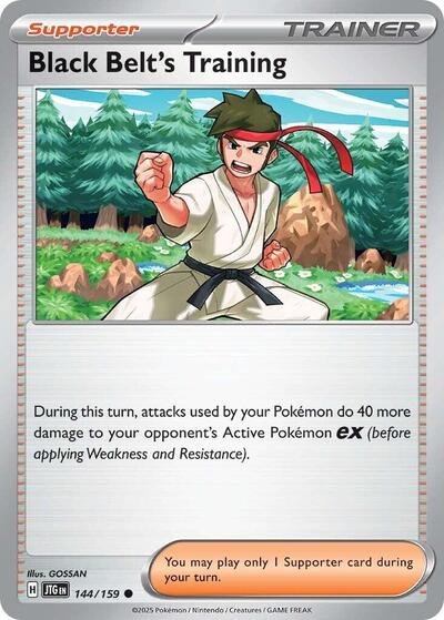 Pokémon card: Black Belt's Training 144/159 from Journey Together (Common), front of card