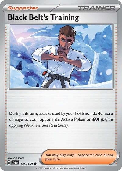 Pokémon card: Black Belt's Training 145/159 from Journey Together (Common), front of card