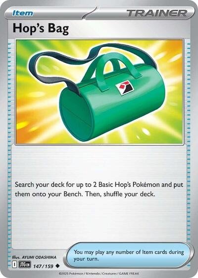 Pokémon card: Hop's Bag 147/159 from Journey Together (Uncommon), front of card