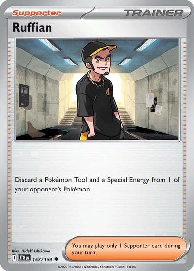 Pokémon card: Ruffian 157/159 from Journey Together (Uncommon), front of card