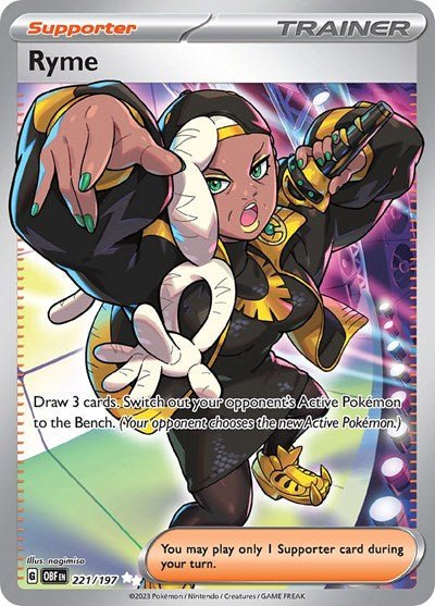 Pokémon card: Ryme 221/197 from Obsidian Flames (Ultra Rare), front of card