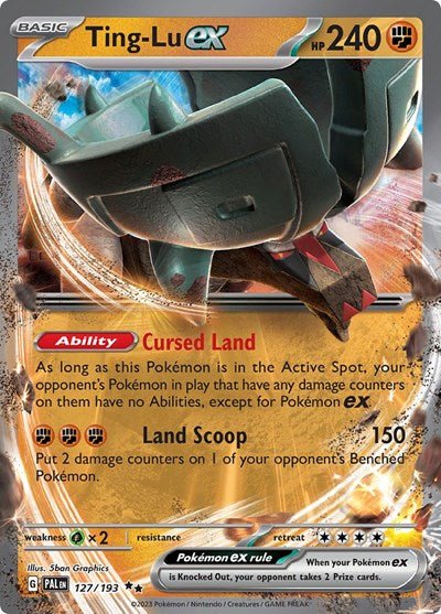 Pokémon card: Ting-Lu ex 127/193 from Paldea Evolved (Double Rare), Fighting type, front of card