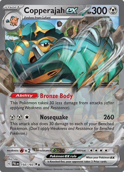 Pokémon card: Copperajah ex 150/193 from Paldea Evolved (Double Rare), Metal type, front of card