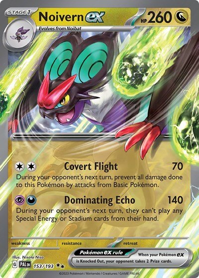 Pokémon card: Noivern ex 153/193 from Paldea Evolved (Double Rare), Dragon type, front of card