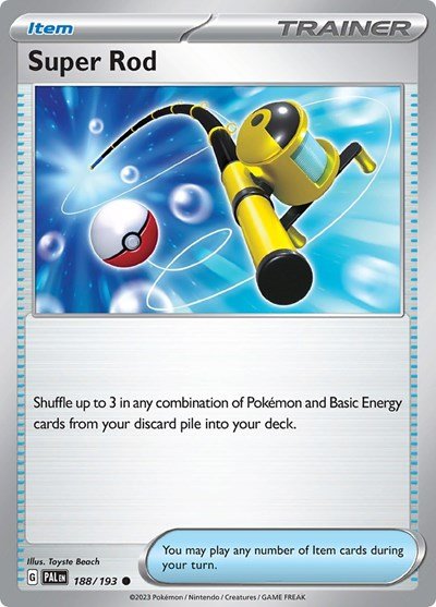 Pokémon card: Super Rod 188/193 from Paldea Evolved (Common), front of card