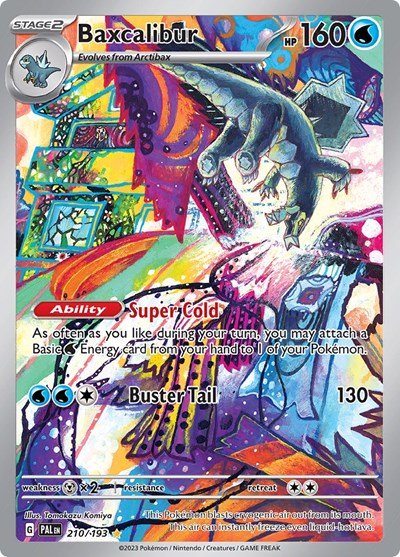 Pokémon card: Baxcalibur 210/193 from Paldea Evolved (Illustration Rare), Water type, front of card