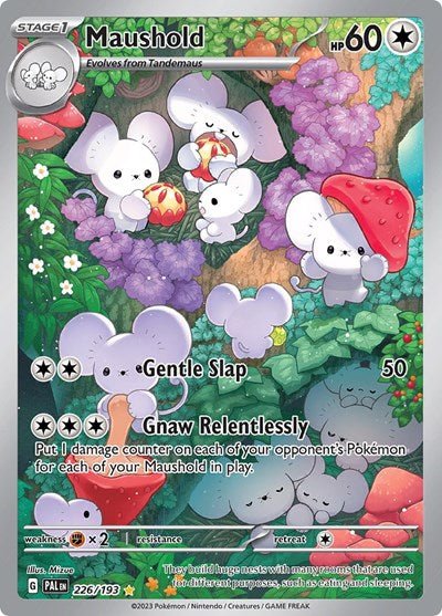 Pokémon card: Maushold 226/193 from Paldea Evolved (Illustration Rare), Colorless type, front of card