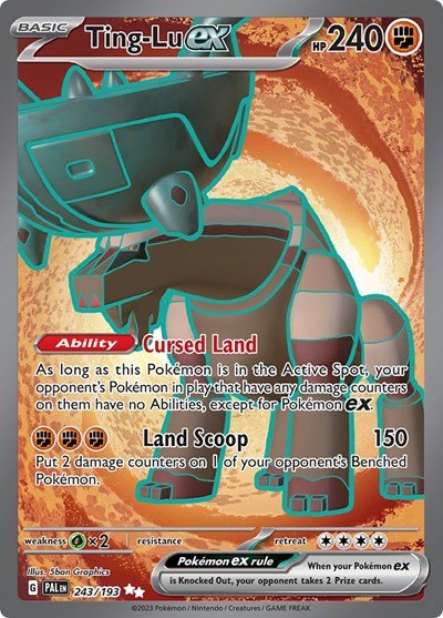 Pokémon card: Ting-Lu ex 243/193 from Paldea Evolved (Ultra Rare), Fighting type, front of card