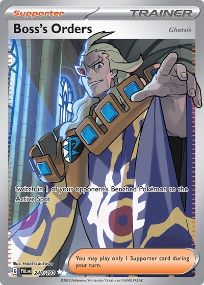 Pokémon card: Boss's Orders 248/193 from Paldea Evolved (Ultra Rare), front of card