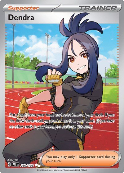 Pokémon card: Dendra 250/193 from Paldea Evolved (Ultra Rare), front of card