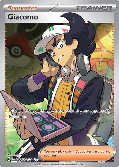 Pokémon card: Giacomo 252/193 from Paldea Evolved (Ultra Rare), front of card