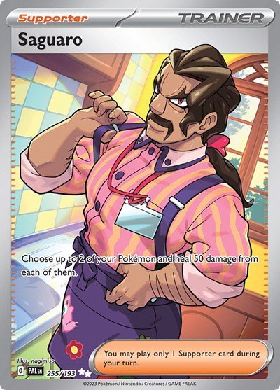 Pokémon card: Saguaro 255/193 from Paldea Evolved (Ultra Rare), front of card
