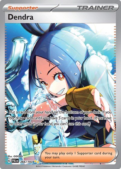 Pokémon card: Dendra 266/193 from Paldea Evolved (Special Illustration Rare), front of card