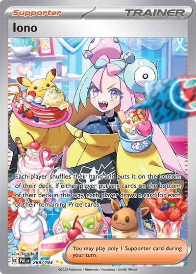 Pokémon card: Iono 269/193 from Paldea Evolved (Special Illustration Rare), front of card